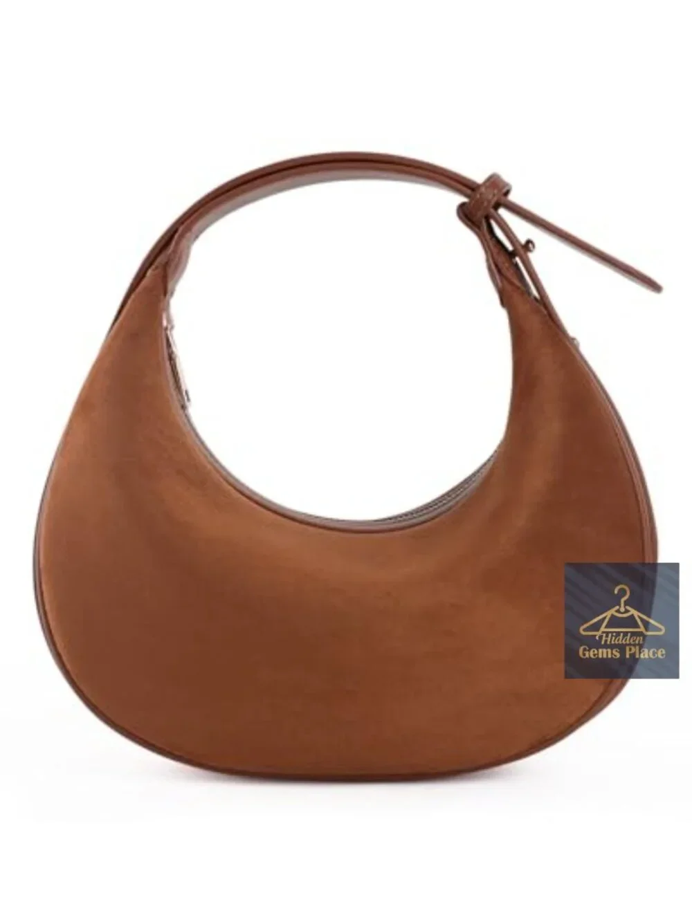 Suede Crossbody Hobo Bag Crescent Shoulder Tote Purse with Adjustable Strap
